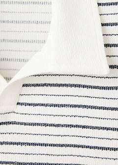 Textured striped cotton blend polo — Off White 7