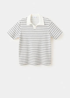 Textured striped cotton blend polo — Off White 6