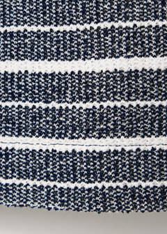 Textured striped cotton blend polo — Navy 8