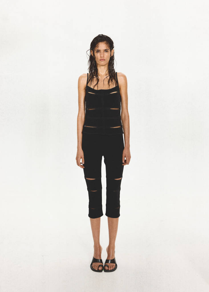 Strappy top with cut-outs — Black