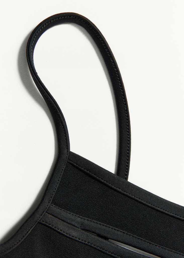 Strappy top with cut-outs — Black