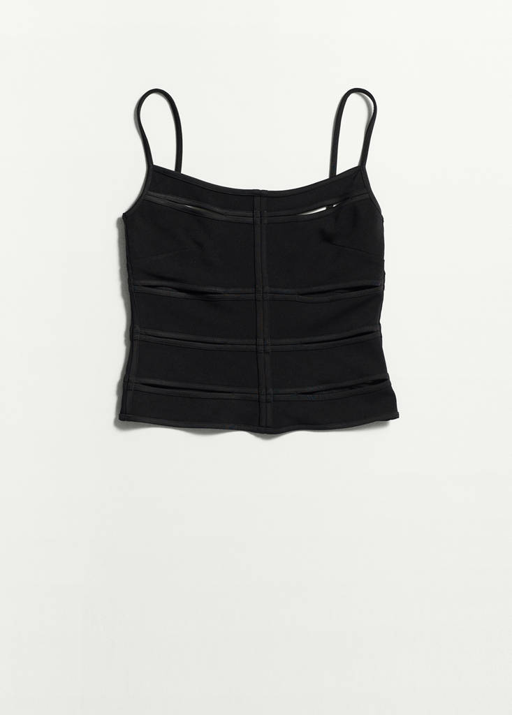 Strappy top with cut-outs — Black