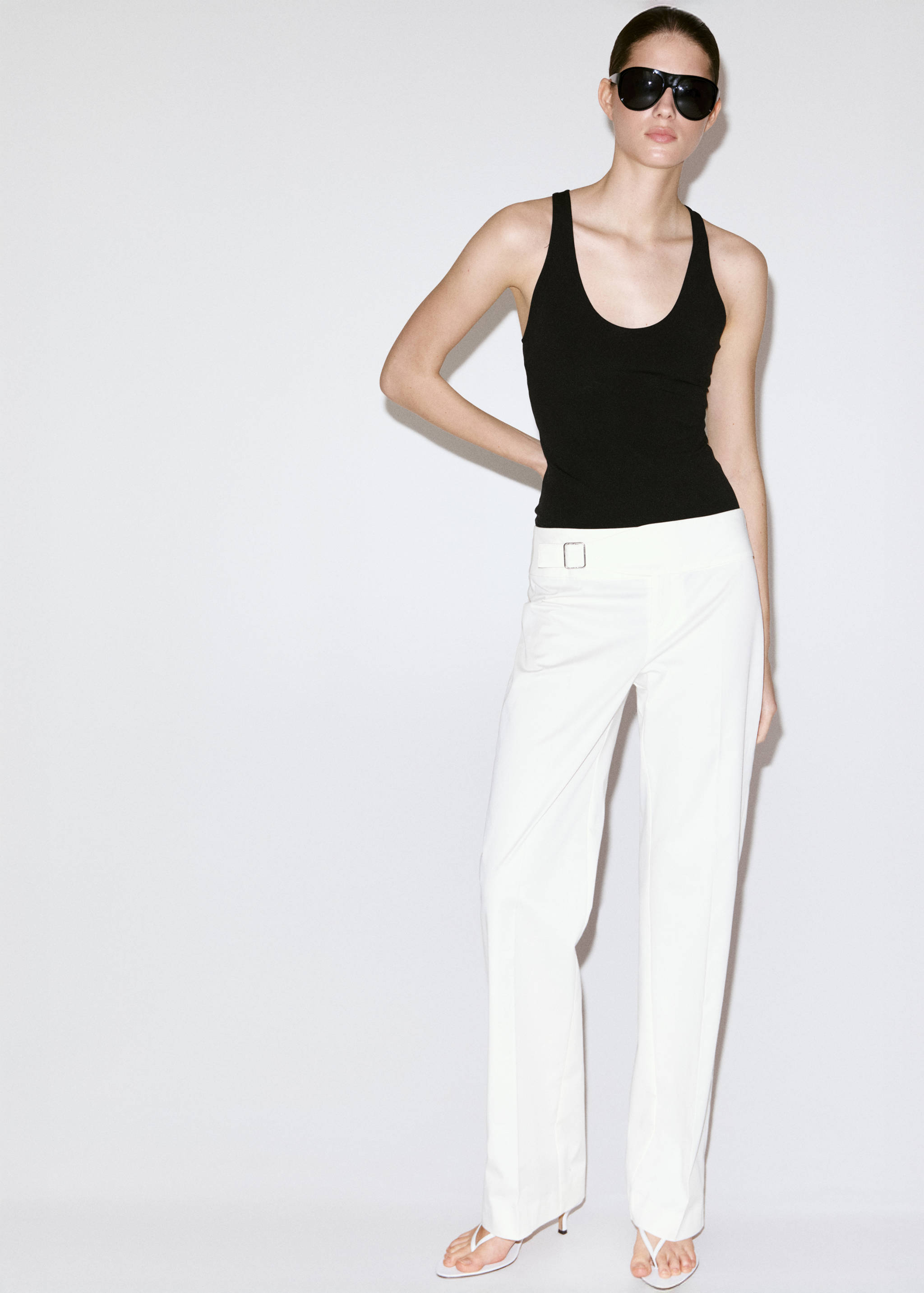 Belt straight-fit trousers - General plane