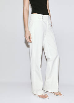 Belt straight-fit trousers — White 6