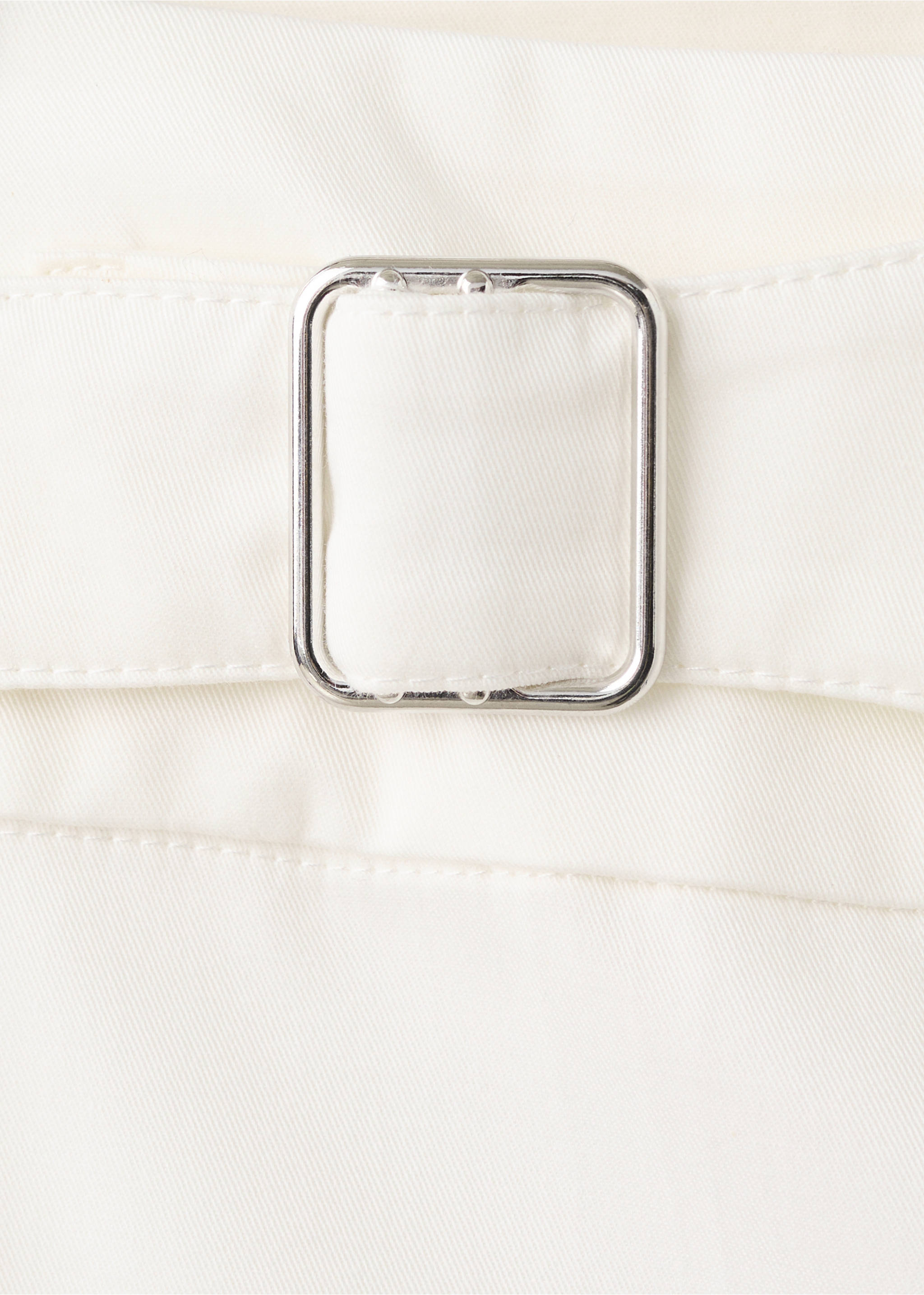 Belt straight-fit trousers - Details of the article 0, White. Ref: 37081466-00.