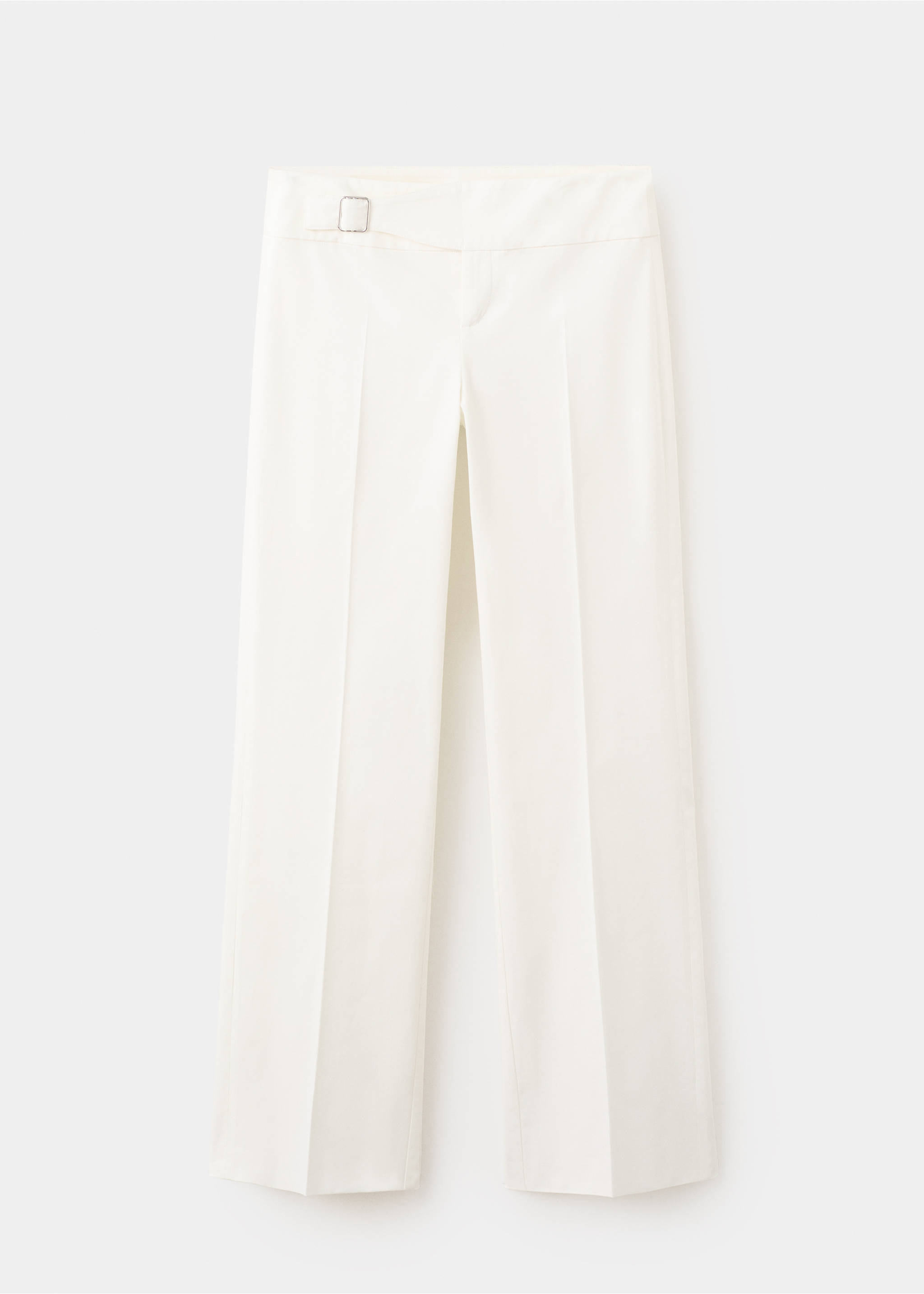 Belt straight-fit trousers - Article without model, White. Ref: 37081466-00.
