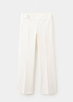 Belt straight-fit trousers — White 7