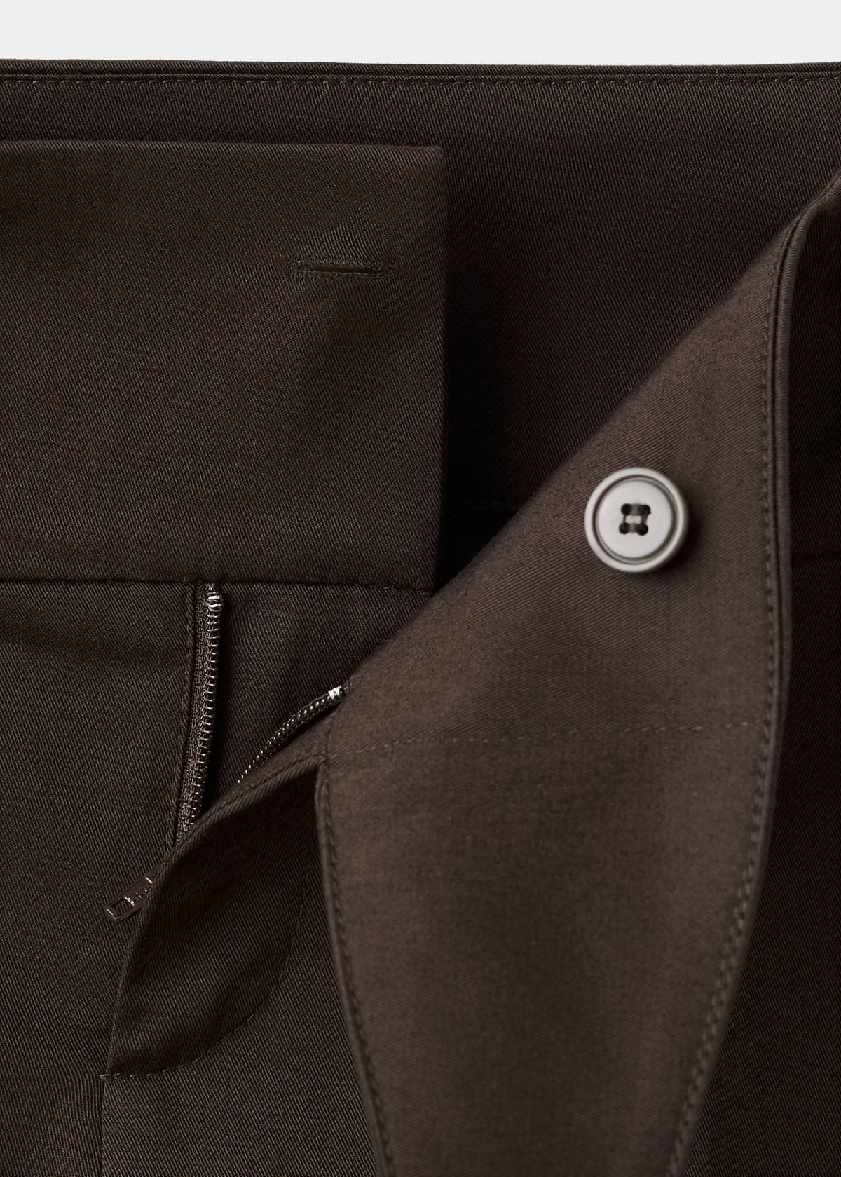 Belt straight-fit trousers — Chocolate