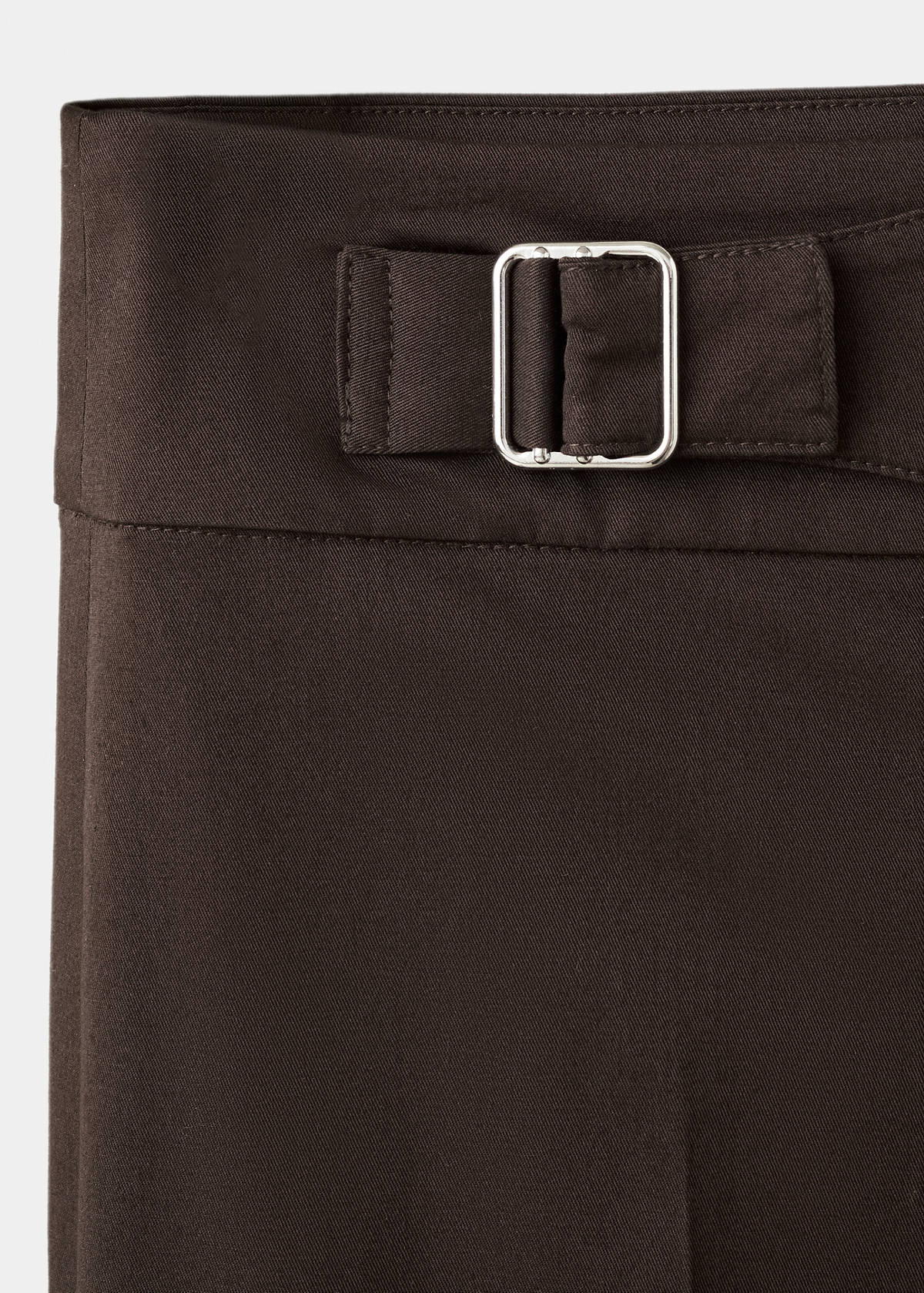 Belt straight-fit trousers — Chocolate