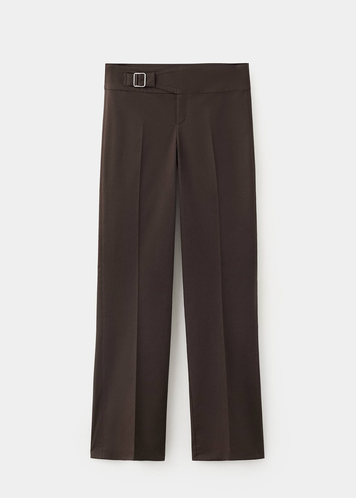 Belt straight-fit trousers — Chocolate
