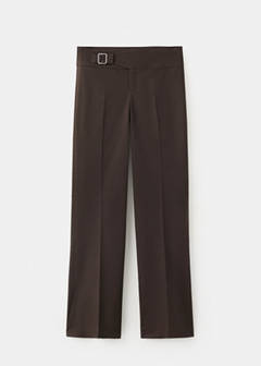 Belt straight-fit trousers — Chocolate 5