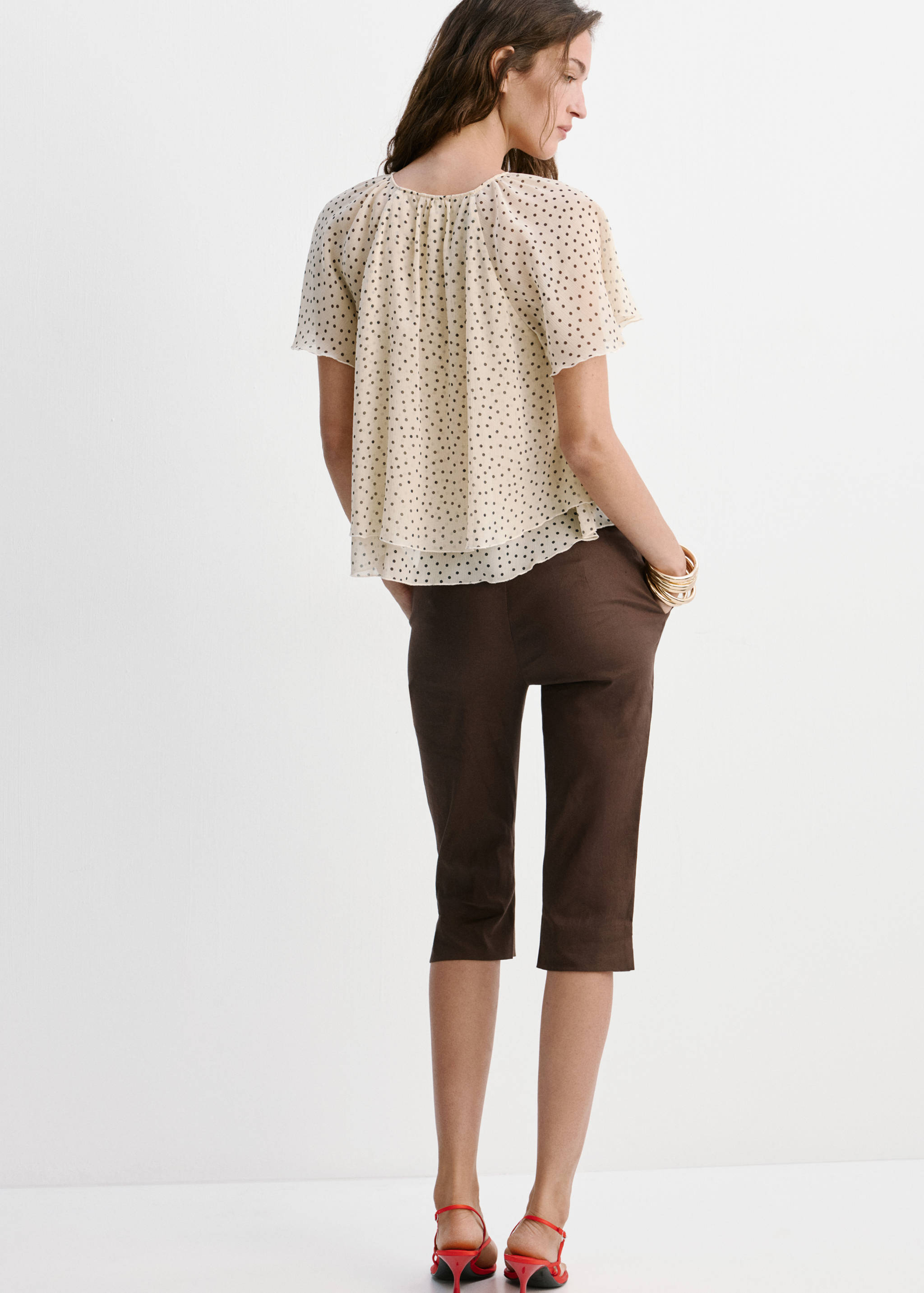 Bow polka-dot blouse - Reverse of the article