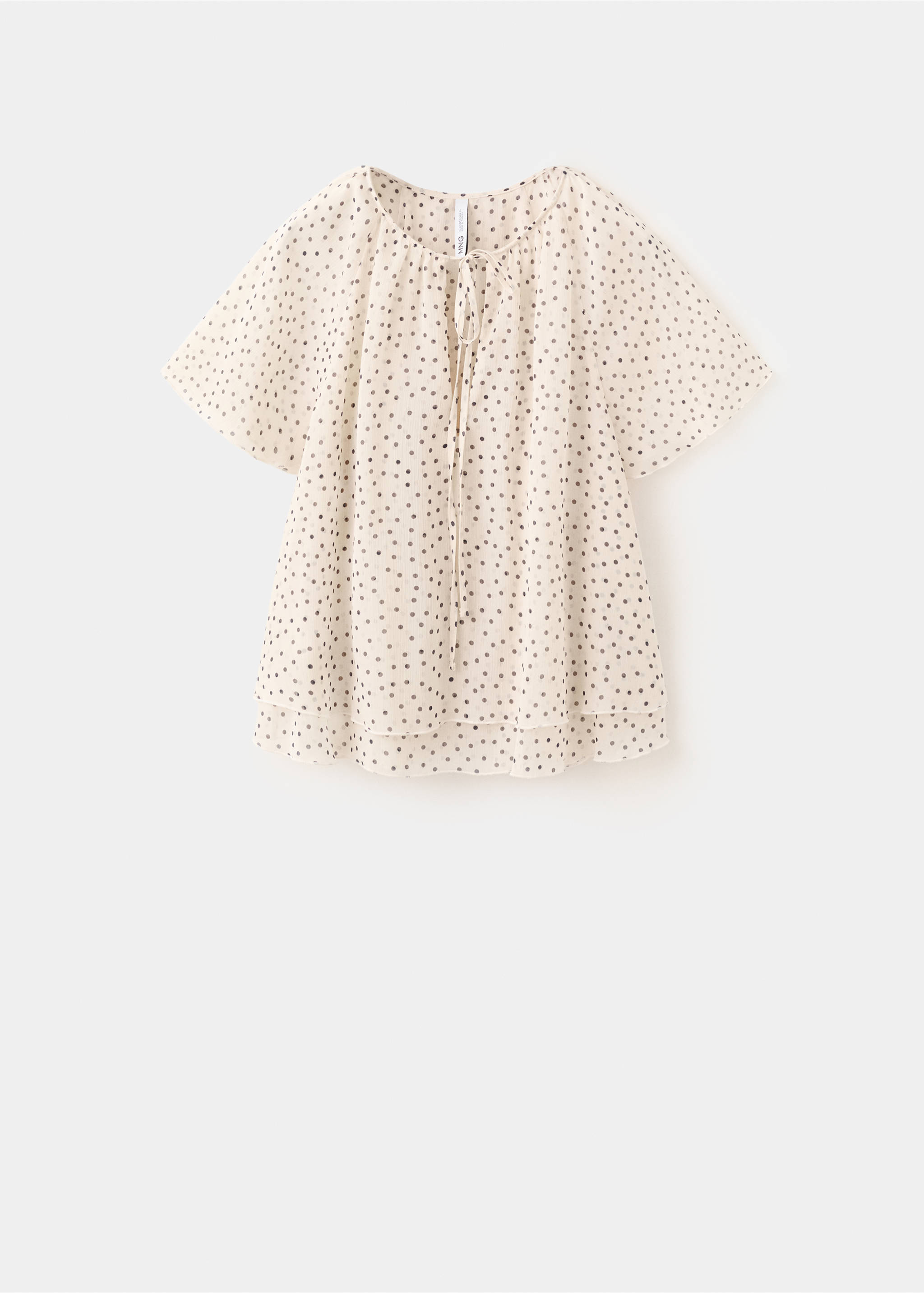 Bow polka-dot blouse - Article without model, Off White. Ref: 37081467-00.
