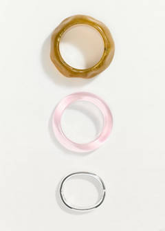 Pack of 3 bracelets with irregular design — Silver 2