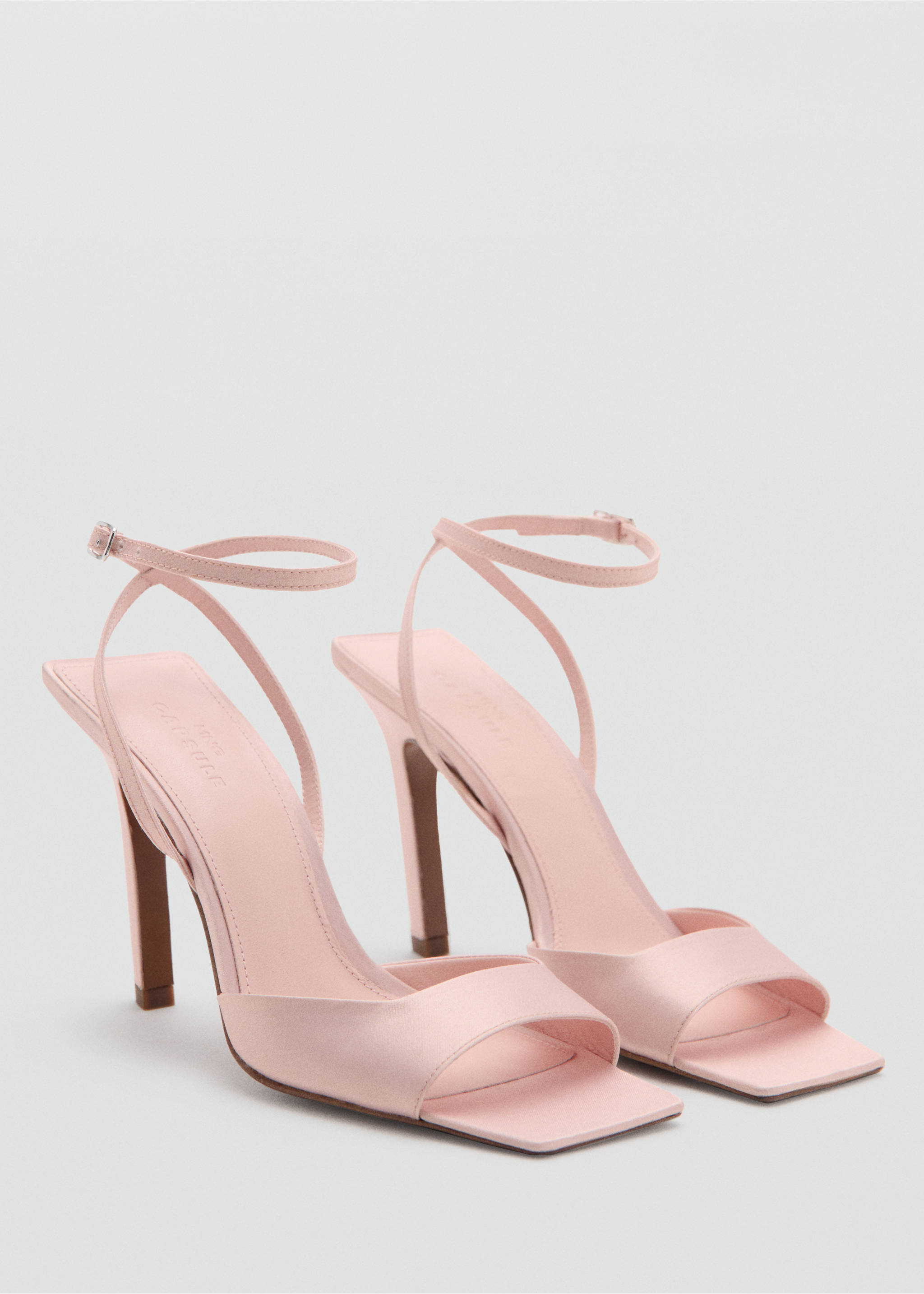 Sandales cuir talon - Plan moyen, Rose pastel. Ref: 37081469-00.