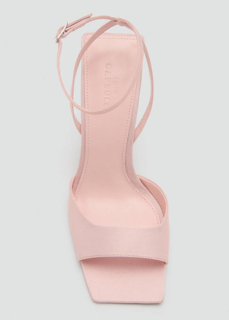 Satin high-heeled sandal — Pastel Pink