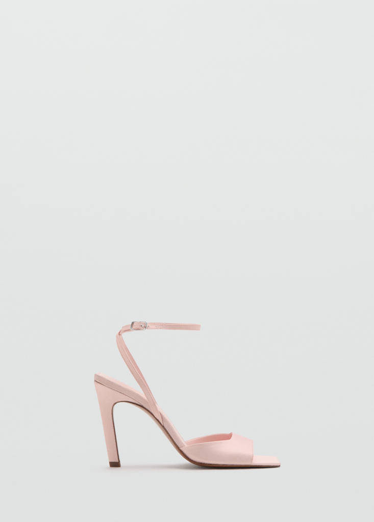 Satin high-heeled sandal — Pastel Pink