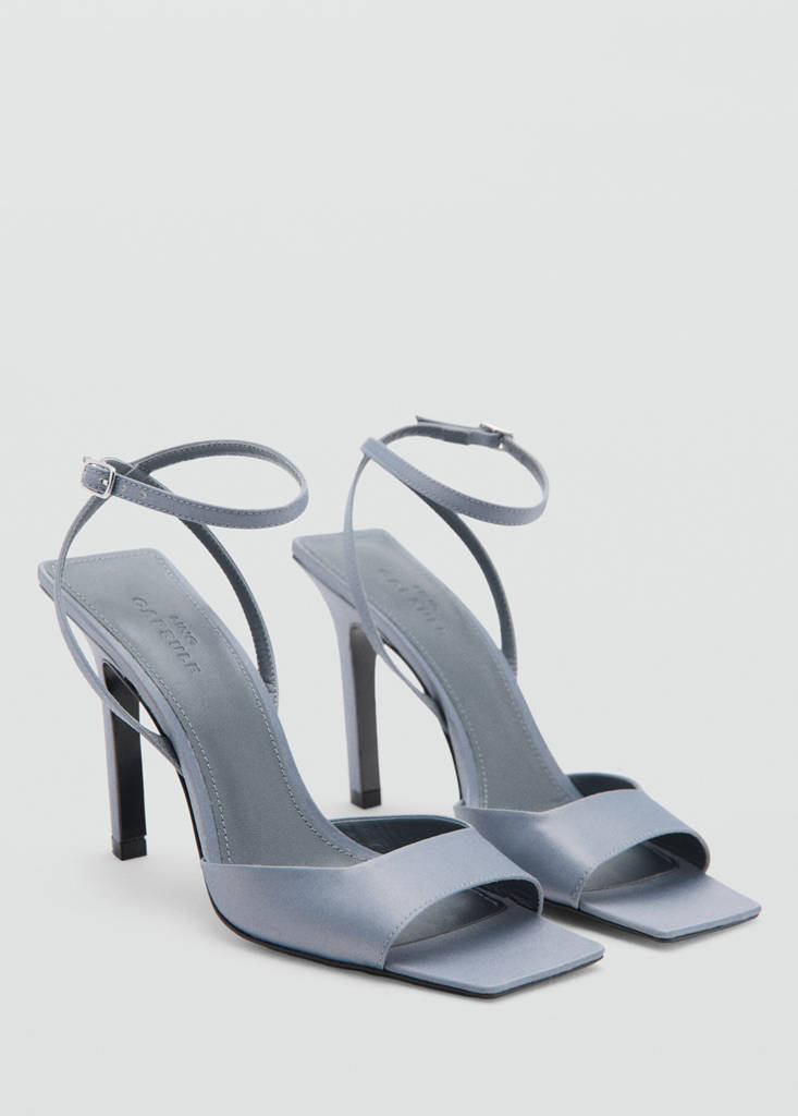 Satin high-heeled sandal — Grey
