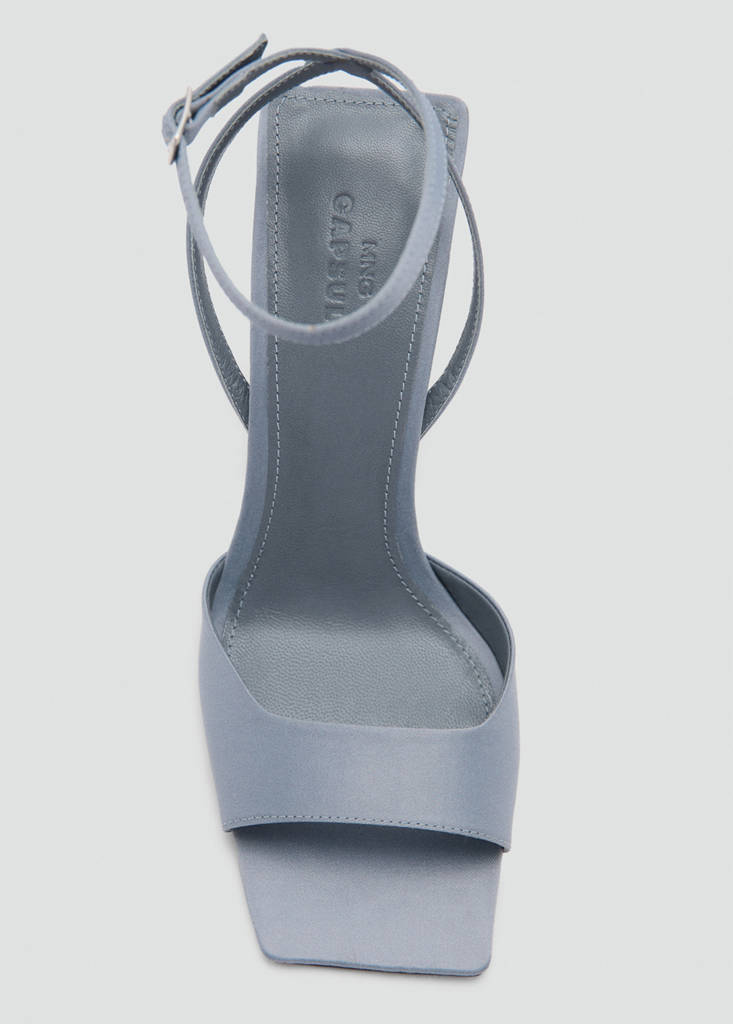 Satin high-heeled sandal — Grey