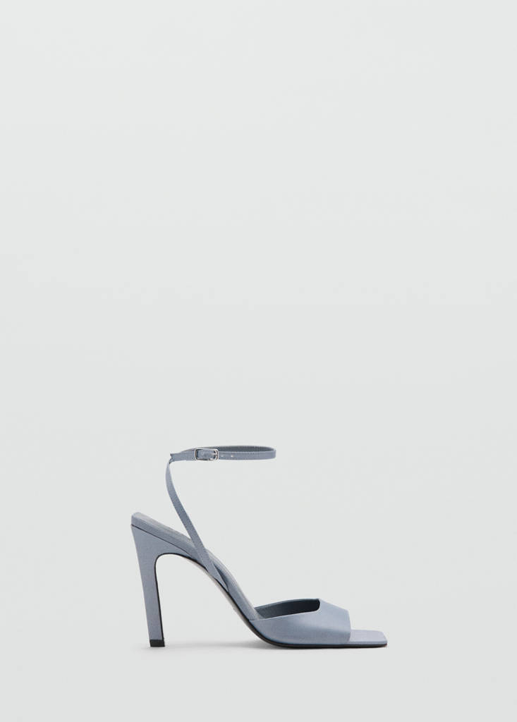 Satin high-heeled sandal — Grey