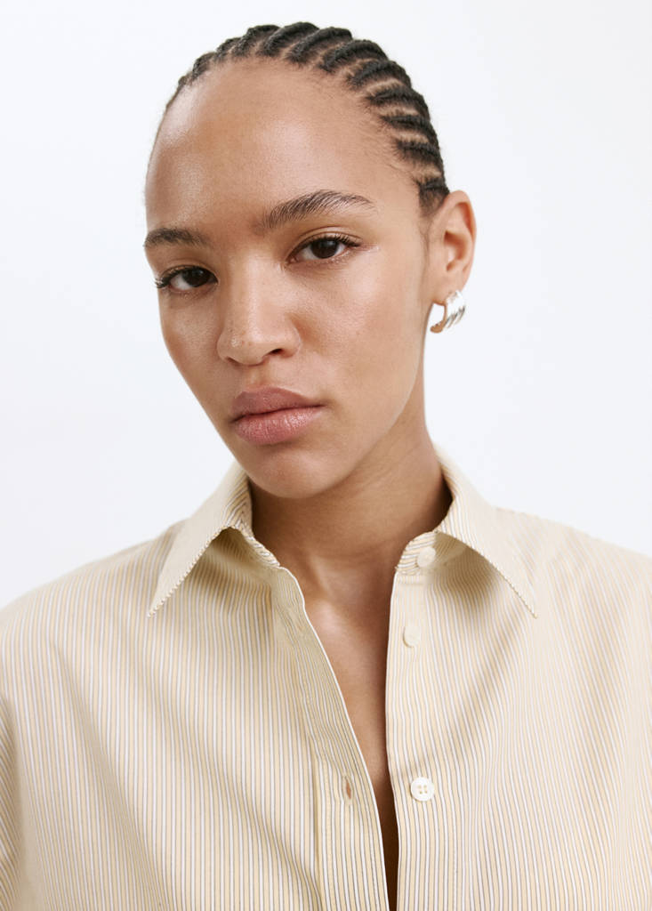 Poplin stripe shirt — Pastel Yellow