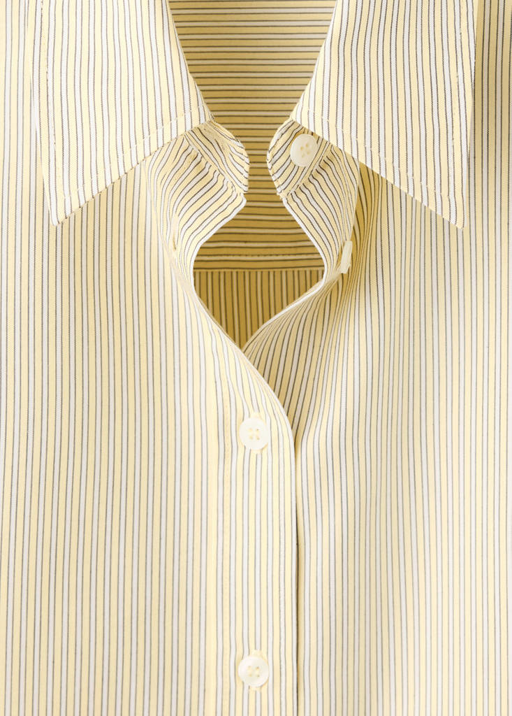 Poplin stripe shirt — Pastel Yellow