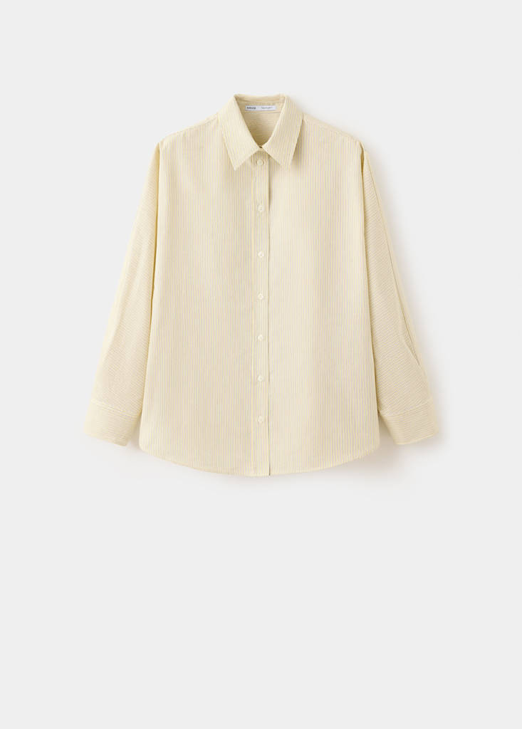 Poplin stripe shirt — Pastel Yellow
