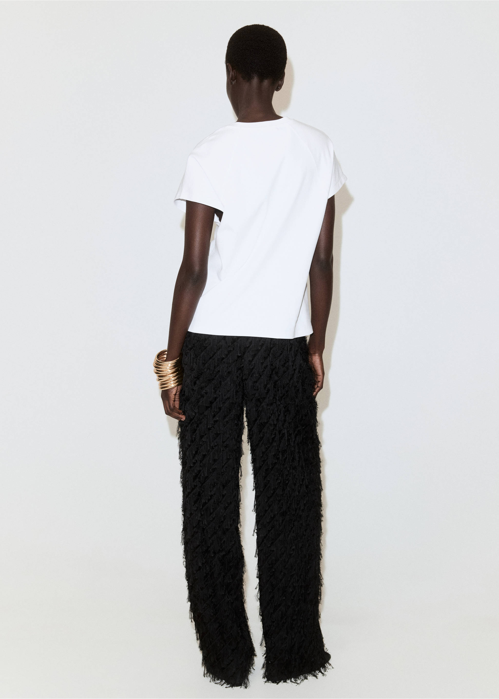 Short-sleeved cotton t-shirt - Reverse of the article, White. Ref: 37081471-00.