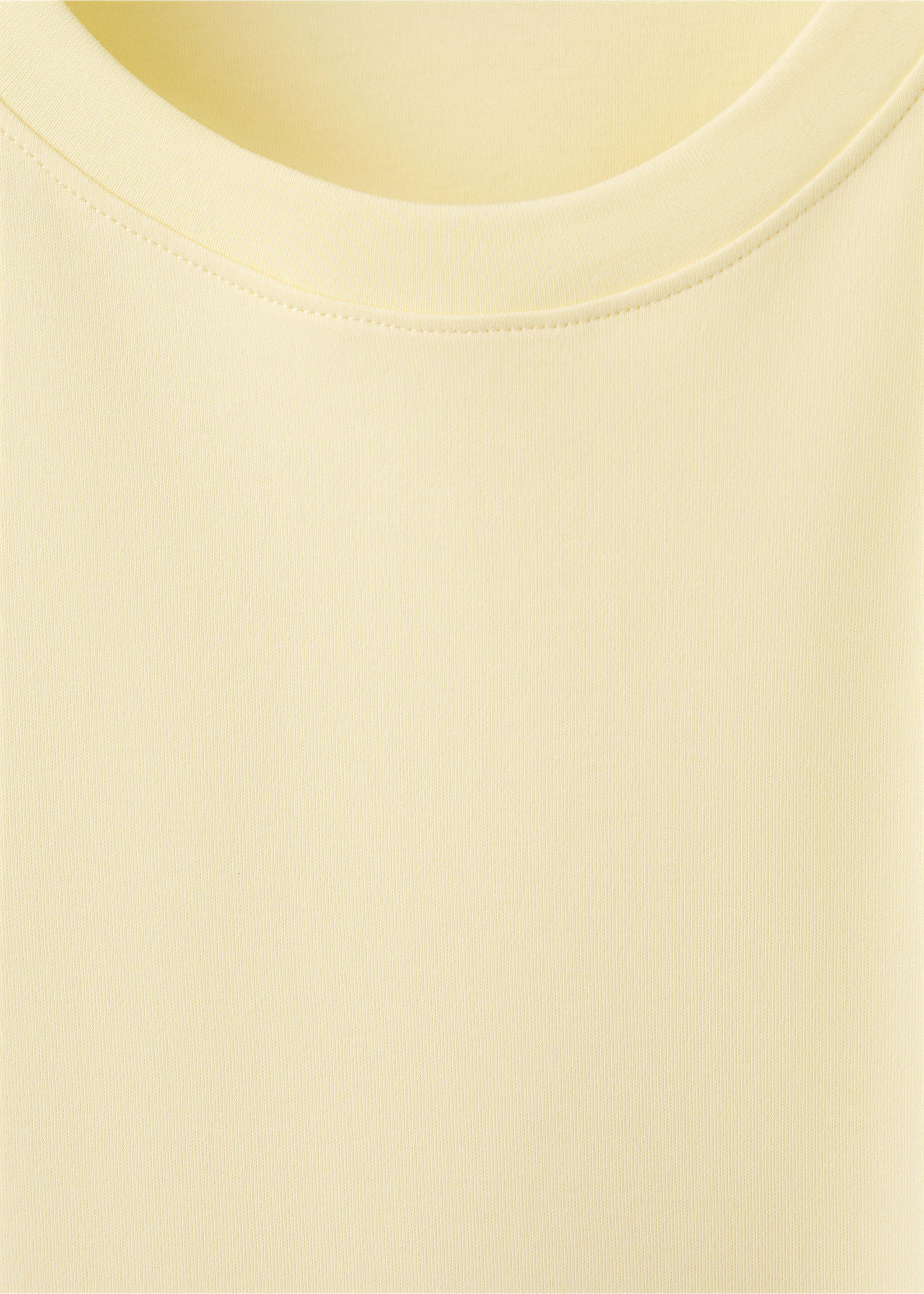 Short-sleeved cotton t-shirt - Details of the article 0, Pastel Yellow. Ref: 37081471-00.