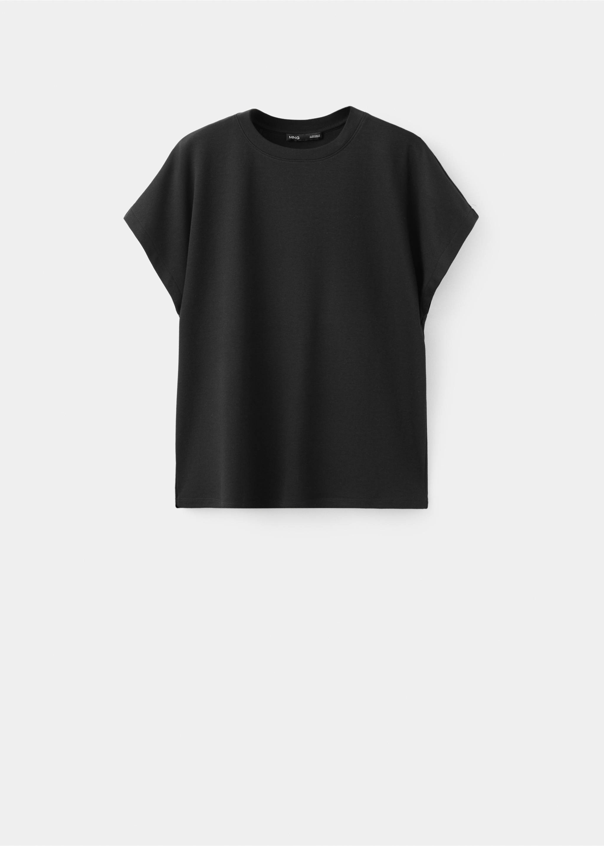 Short-sleeved cotton t-shirt - Article without model, Black. Ref: 37081471-00.