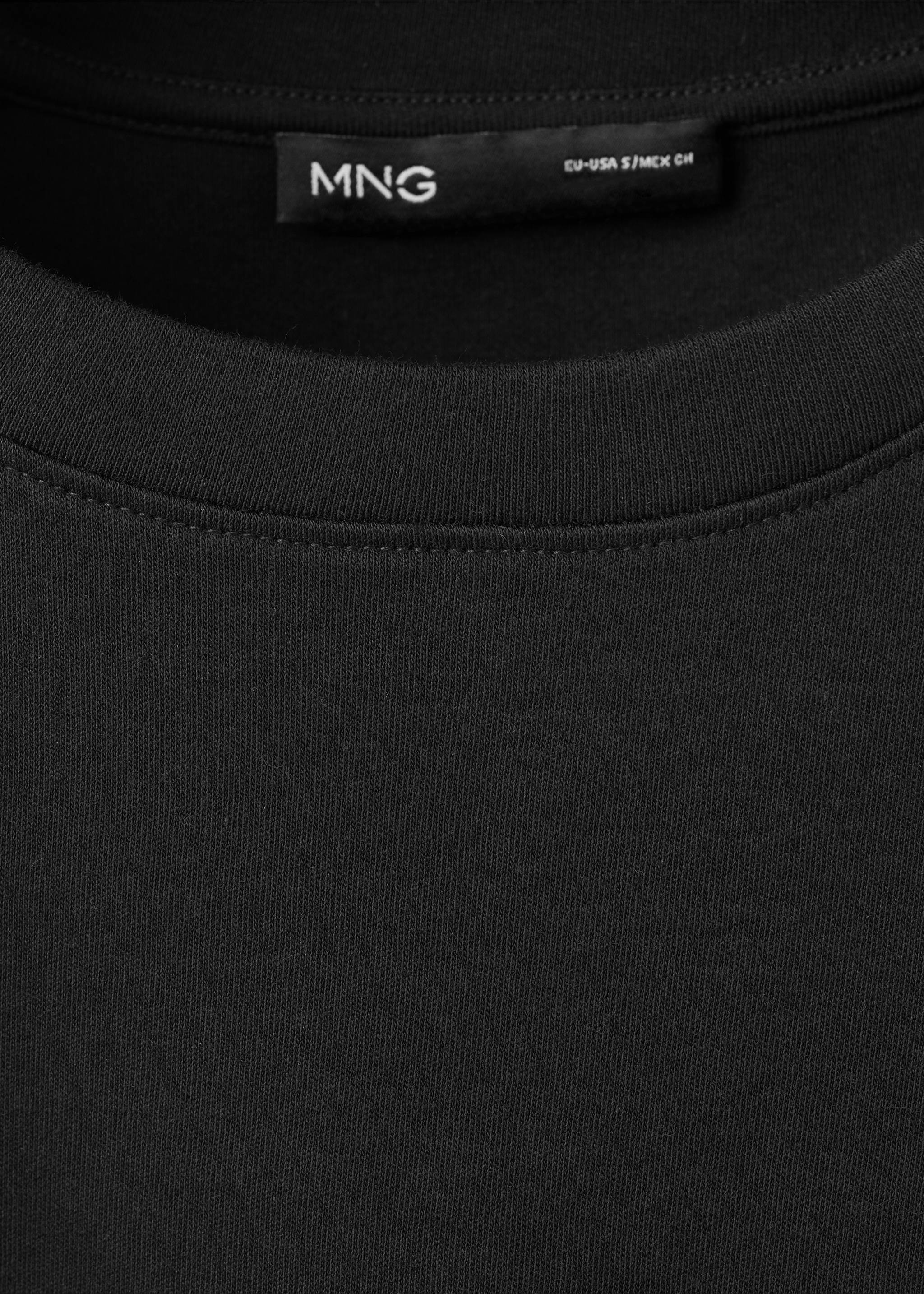 Short-sleeved cotton t-shirt - Details of the article 8, Black. Ref: 37081471-00.
