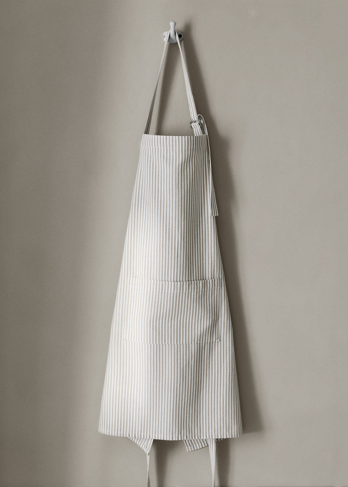Striped cotton apron — Light/Pastel Brown