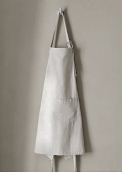 Striped cotton apron — Light/Pastel Brown 1