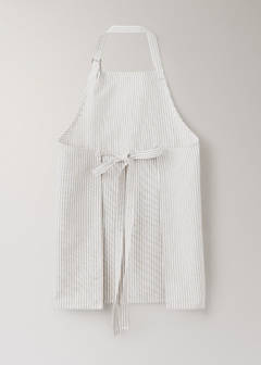 Striped cotton apron — Light/Pastel Brown 2