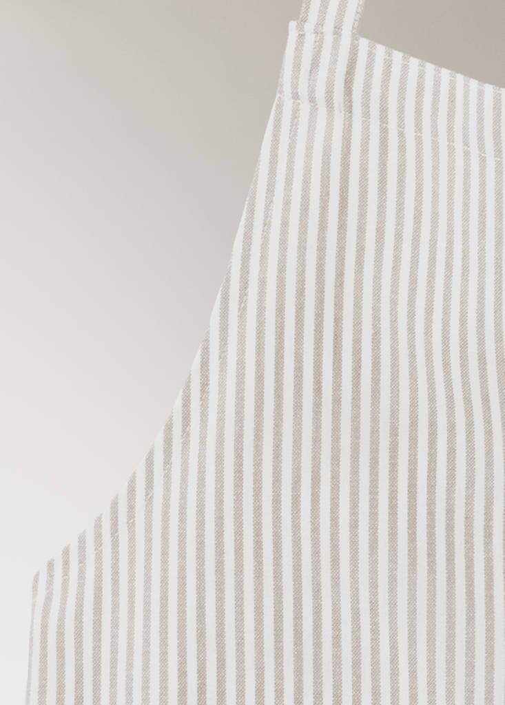 Striped cotton apron — Light/Pastel Brown