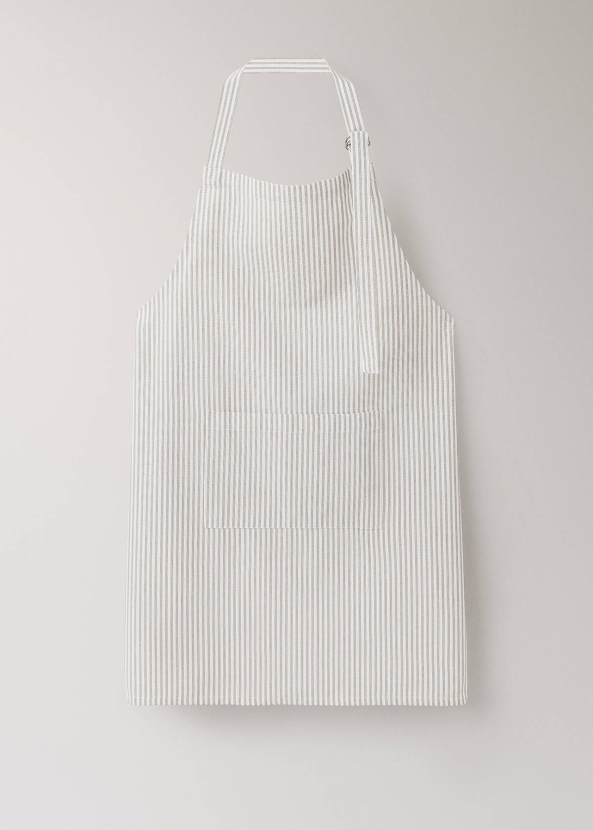 Striped cotton apron — Light/Pastel Brown