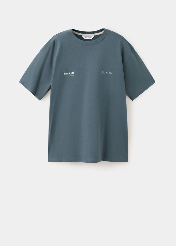 Short-sleeved printed t-shirt — Navy