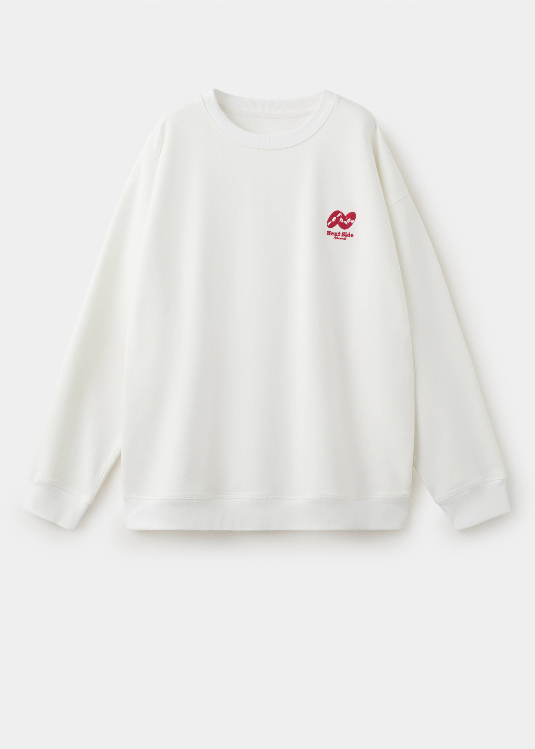 Sweatshirt de algodão com pormenor bordado - Artigo sem modelo, Branco-pérola. Ref: 37081475-00.