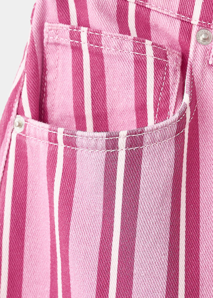 Straight-fit striped jeans — Pink