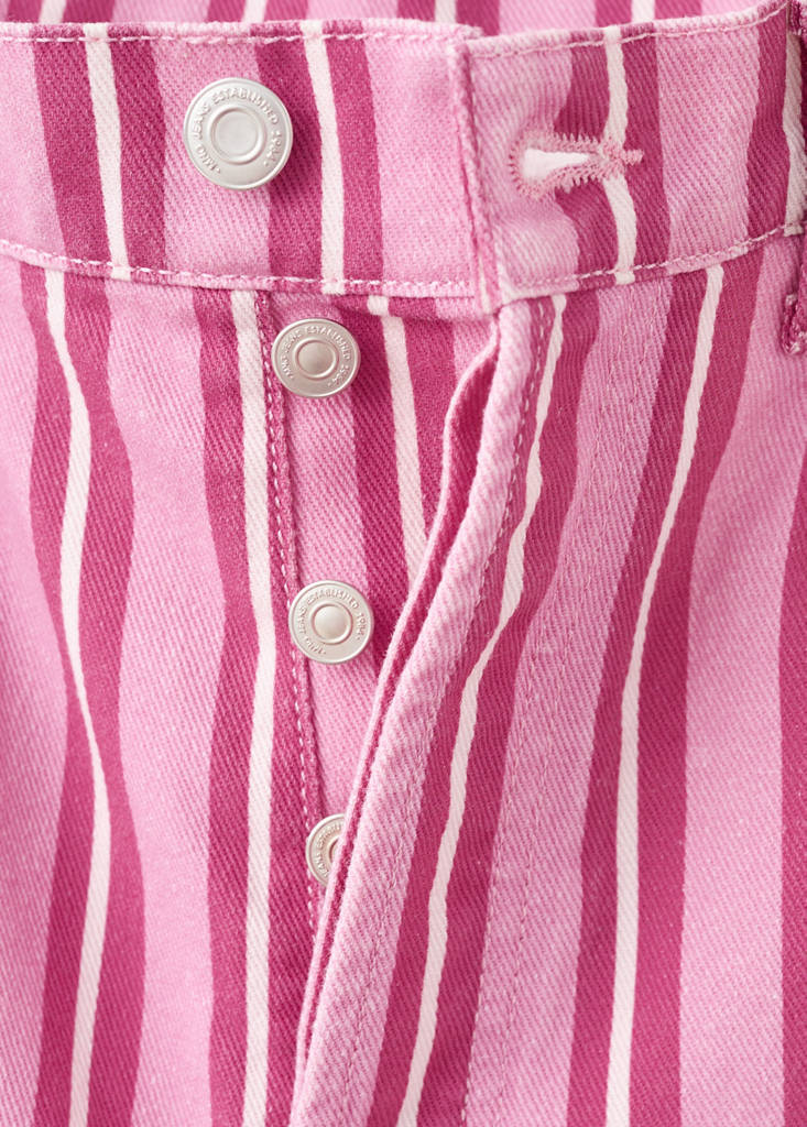 Straight-fit striped jeans — Pink