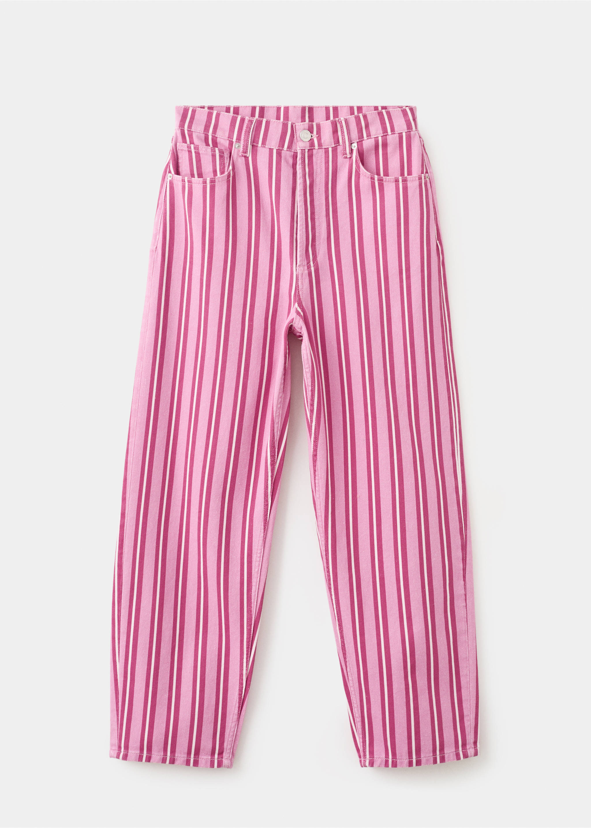 Straight-fit striped jeans - Article without model, Pink. Ref: 37081476-00.