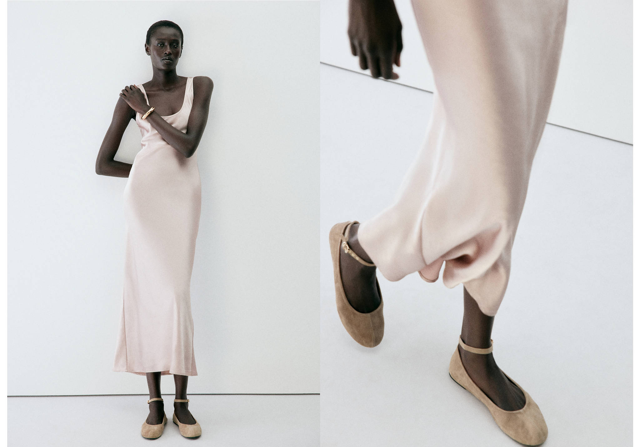 Leather ankle strap ballet flats - Panoramic plane