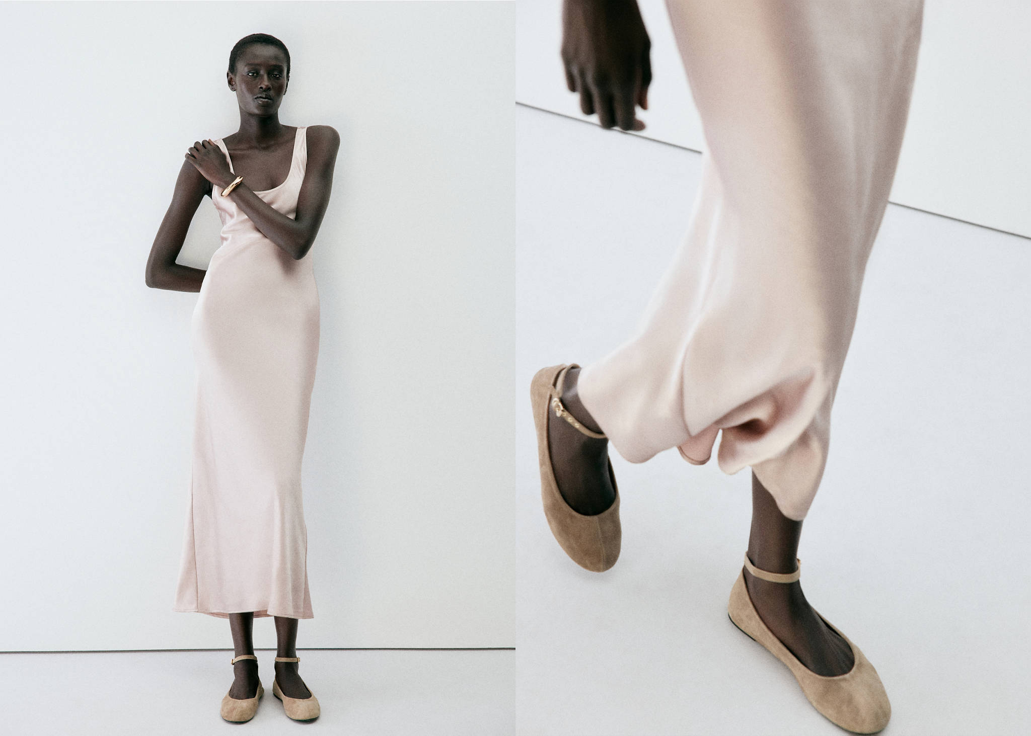 Leather ankle strap ballet flats - Panoramic plane
