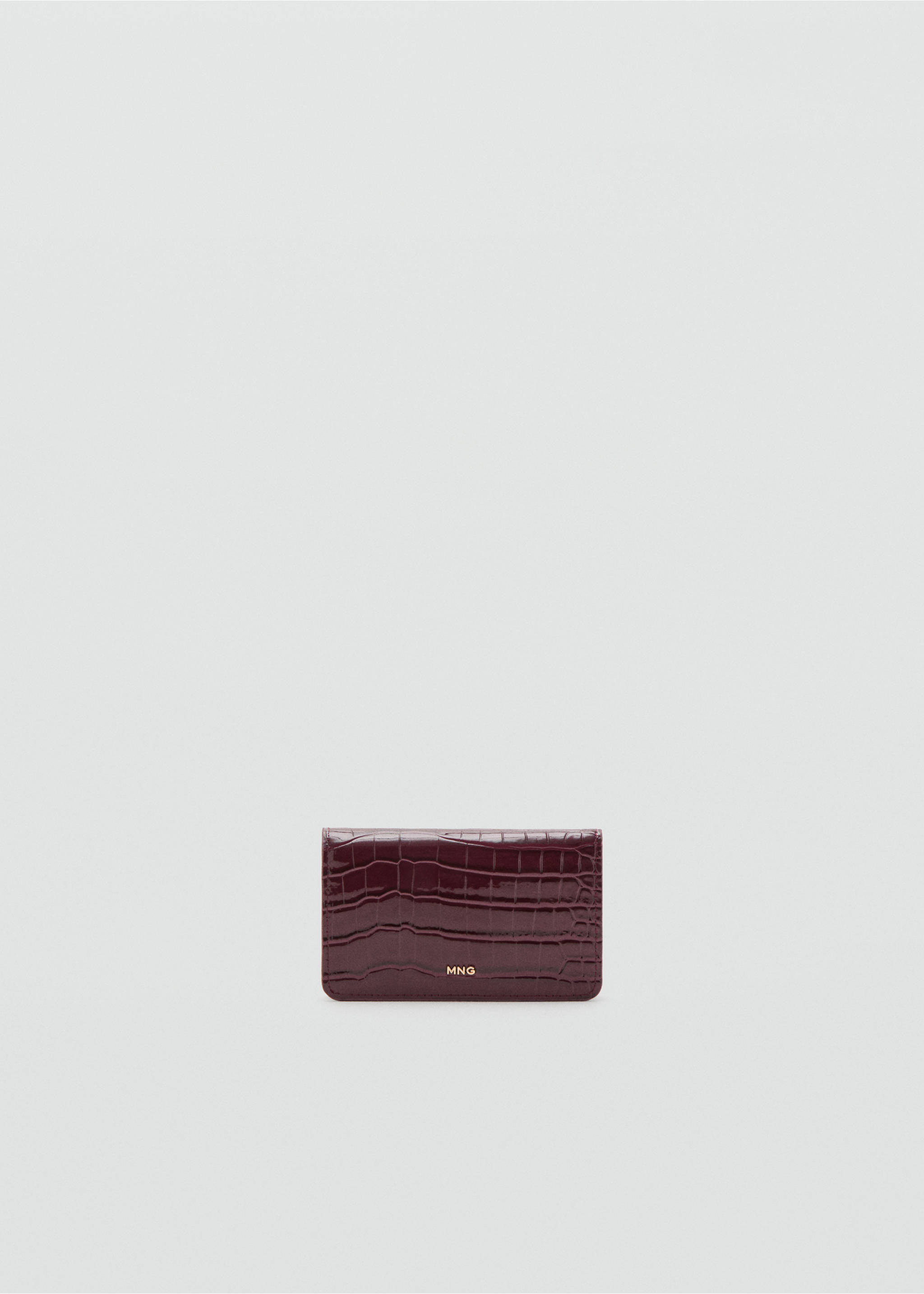 Small shiny croc-effect wallet - Article without model, Burgundy. Ref: 37081479-00.