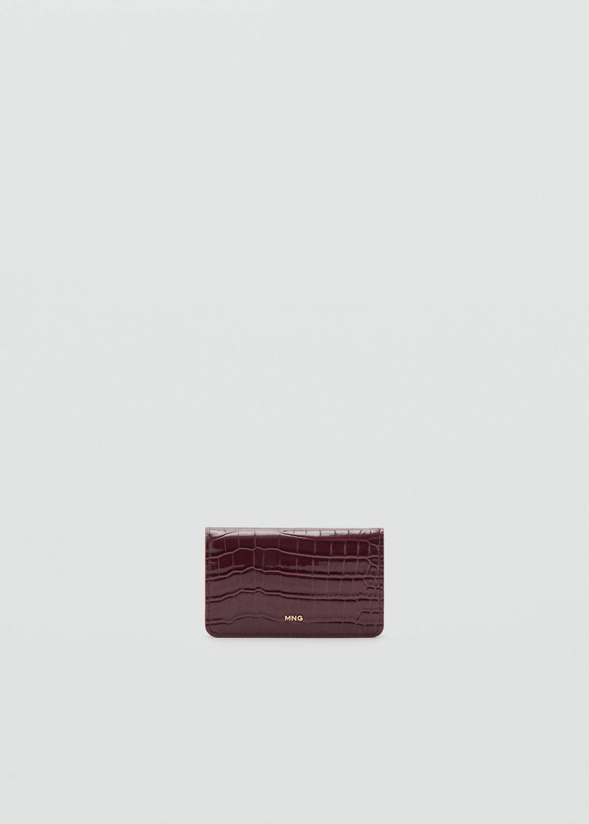 Small shiny croc-effect wallet — Burgundy