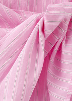 Striped cotton shirt with tie detail — Pink 6