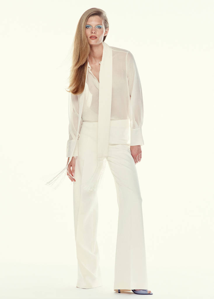Silk shirt with fringed pocket square — Off White