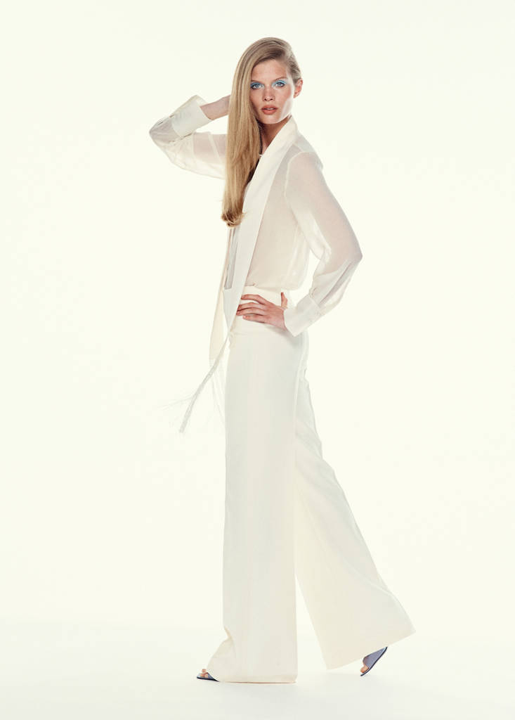 Silk shirt with fringed pocket square — Off White