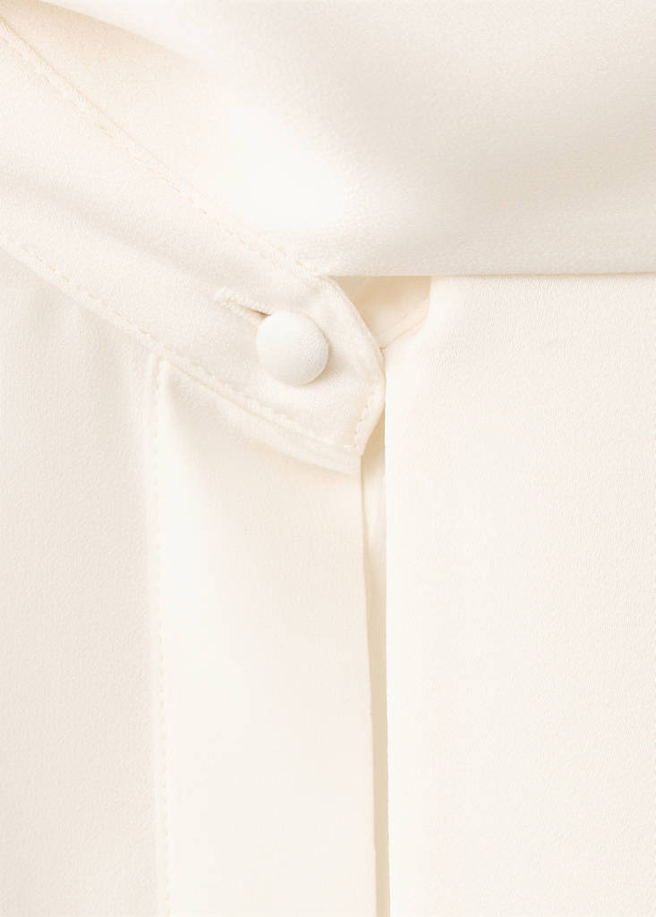 Silk shirt with fringed pocket square — Off White