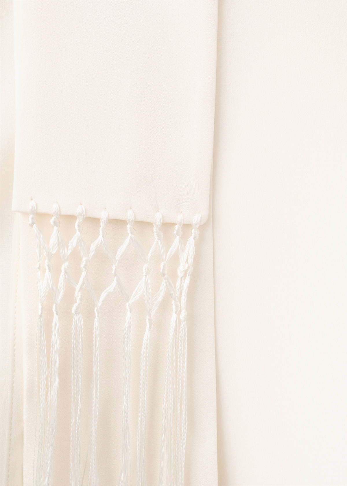 Silk shirt with fringed pocket square — Off White